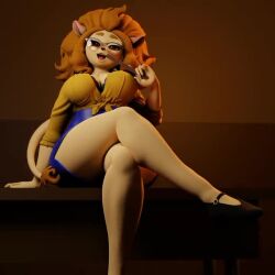 1female 1girls 3d 3d_(artwork) animated anthro big_breasts black_shoes blue_skirt drsleepy female female_focus female_only furry furry_only glasses knotted_shirt legs legs_crossed lion lion_ears lion_girl lion_tail long_legs no_sound oc open_mouth orange_body orange_fur orange_hair original_character pencil_skirt pumps round_ass round_breasts round_butt round_head ruler seductive seductive_smile shirt_knot sitting sitting_on_desk slim_thick smile solo solo_female solo_focus tagme teacher teacher_outfit thick_ass thick_legs thick_thighs turntable_(animation) unbuttoned_shirt underwear video voluptuous voluptuous_female yellow_shirt