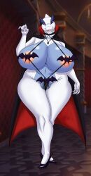 big_ass big_breasts bikini blue_skin cute deadpliss halloween_costume high_heels ipan lugia pokemon pokemon_(species) seductive sling_bikini thick white_skin