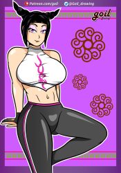 1girls alternate_version_available big_breasts breasts female female_only fight fighter fully_clothed goil_drawing juri_han looking_at_viewer solo street_fighter street_fighter_v video_game video_game_character video_games