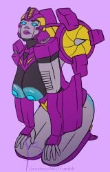 1girls 2021 alien alien_girl big_boobs big_breasts blue_eyes blue_nipples boobs breasts busty female female_only grob_(artist) nautica nipples pink_background purple_lipstick robot robot_girl robot_humanoid simple_background solo tits transformers transformers_idw