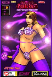 1girls blizzard_entertainment blonde_hair comic comic_cover freckles human human_(world_of_warcraft) iselda_(world_of_warcraft) kirin_tor kirin_tor_symbol large_breasts light-skinned_female light_skin lingerie mage_(warcraft) original_character pussy see-through see-through_clothing shina stockings transparent_clothing warcraft world_of_warcraft