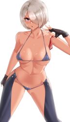 1girls 2022 angel_(kof) clyde_s curvaceous curvy_female curvy_figure female_focus female_only highres king_of_fighters looking_at_viewer short_hair tagme thong voluptuous_female white_hair