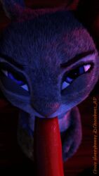 2022 3d 3d_(artwork) animal_genitalia animated anthro blender_(software) blender_cycles blowjob canid canine cara_meli countershade_face countershading digital_media_(artwork) disney fellatio female first_person_view fox fur genitals grey_body grey_fur hi_res judy_hopps kneeling lagomorph leporid looking_at_viewer male male/female mammal nick_wilde nude oral penile penis pov_blowjob purple_eyes rabbit sex size_difference solo_focus zootopia