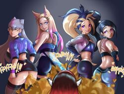 4girls ahri akali ass_on_face ass_sniffing big_ass chro-sis evelynn fart farting_in_face female female_only femdom fetish k/da_all_out_ahri kai'sa league_of_legends multiple_girls sniffing_ass