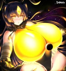 1girls :o arm_gloves bangs bare_thighs big_breasts black_hair breasts clothes earth earth_(planet) giantess gigantic_breasts gijinka gloves glowing_breasts hair_ornament headwear huge_breasts kaiju_girl kyosuke_fujiwara large_breasts leotard light-skinned_female light_skin long_hair looking_down macro milk_engine monster_girl mouth_open planet pussy pussy_peek shin_ultraman sidelocks size_difference space tagme thick_thighs thighhighs ultra_kaijuu_gijinka_keikaku ultraman_(franchise) watermark yellow_eyes zetton