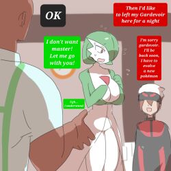 1girls 2boys big_ass big_breasts big_butt big_hips brendan_(pokemon) cheating cheating_female cheating_girlfriend cucked_by_pokemon cuckold dark-skinned_male dark_skin daycare english_text female gardevoir green_hair human human_on_pokemon humanoid imminent_rape light-skinned_male light_skin male netorare nishikun ntr pokemon pokemon_(species) pokephilia red_eyes straight text translated white-skinned_female white_skin wide_hips