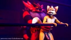 2boys 3d animated anthro canine clyde_donovan_(artist) crossover fox fox_mccloud furry gay green_eyes incineroar male male/male male_penetrated mammal nintendo no_sound nude penetration penis pokémon_(species) pokemon pokemon_sm sex source_filmmaker star_fox super_smash_bros. tagme tail video video_games webm wrestling_ring yaoi