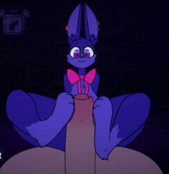 animated bonnie_(fnaf) erection female five_nights_at_freddy's five_nights_at_fuzzboob's footjob glazed_(artist) nude penis sex two-footed_footjob uncensored