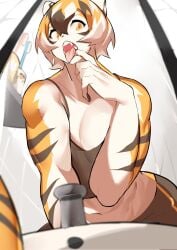 1girls amber_eyes anthro arknights aspirindabaitu big_breasts breasts female looking_at_viewer muscular muscular_female mx99926 open_mouth solo solo_female tagme tank_top tiger tiger_girl waai_fu_(arknights)