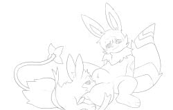 absurd_res angelskitty animal_genitalia balls big_balls duo eeveelution feral fur generation_2_pokemon generation_4_pokemon generation_6_pokemon genitals hi_res hybrid kris_umbreon luxray male male/male male_only musk nintendo pokemon pokemon_(species) sanas sheath sylveon umbreon video_games worship