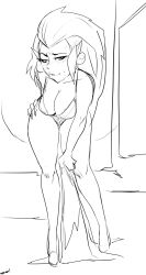 blush disney disney_channel disney_xd eda_clawthorne heels kafka_art lingerie monochrome rough_sketch straight_hair the_owl_house underwear