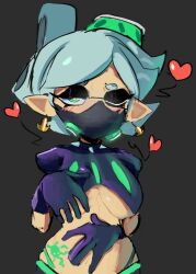 1girls 2d big_breasts breasts female female_focus female_only female_solo heart highres justdavefnd looking_at_viewer marie_(splatoon) nintendo short_hair solo solo_female splatoon tagme underboob white_hair