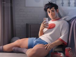 1boy appasart blue_underwear bulge danny_fenton danny_phantom gay human human_only male male_only nickelodeon selfie solo solo_male underwear