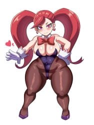 1girls aiba_manami breasts female gloves highleg_leotard hips la_brava_(my_hero_academia) large_breasts leotard light-skinned_female light_skin long_hair my_hero_academia red_hair shortstack solo solo_female thick_thighs thighs tights twintails wide_hips ytrall