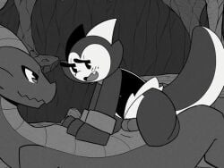 animated anthro black_and_white cartoony cock_riding cumming evelyn_(whygena) knot knotting mp4 no_sound riding_penis sitting_on_person tagme vaginal_knotting video whygena