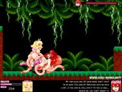 anal animated blonde_hair double_penetration english_text jungle monster_girl penis_tentacles red_hair tentacle tentacle_monster tentacle_sex thighhighs tongue_out vaginal_penetration vanja