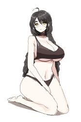 big_breasts bikini black_clothing black_hair on_knees susu-chan tagme white_skin yellow_eyes