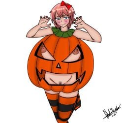 doki_doki_literature_club embarrassed embarrassed_female embarrassed_naked_female embarrassed_nude_female enf exposed_breasts exposed_pussy female hairy_pussy halloween halloween_costume halloween_pumpkin just_sayori lirdouwu naked naked_female nude nude_female pubic_hair pumpkin sayori_(doki_doki_literature_club)