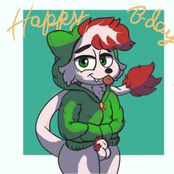 animal_genitalia anthro balls belu_miranda_(artist) blep bottomless clothed clothing fluffy genitals hisuian_form hisuian_zorua hoodie hoodie_only hybrid kai_mew-(character) legendary_pokemon low_res male male/male mew nintendo penis pokemon pokemon_(species) pubes regional_form_(pokemon) sheath solo straight_hair tongue tongue_out topwear topwear_only video_games zorua