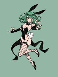 1girls breasts bunny_ears crystalsugarstars female female_only green_hair looking_at_viewer one-punch_man solo tatsumaki