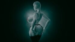 3d areola areolae ass breasts creepypasta featureless_face female hand_on_butt hands_on_ass large_breasts leg_garter monochrome nipples no_face partially_nude psycho-john psychojohn2 rule_63 scratches slenderman slenderwoman stockings