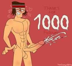 big_penis cumshot gay male_only milestone_celebration muscular_male naked thank_you theorangensfw1 total_drama_island tyler_(tdi)