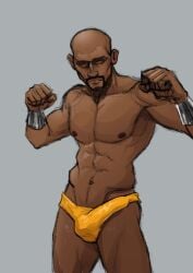 african african_male bulge dark-skinned_male dark_skin erect_penis erection erection_under_underwear fighting_stance luke_cage male male_only marvel melanin muscles muscular muscular_male posing samuel_harris_(artist) sketch superhero