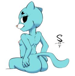 anthro ass breasts feline female fur furry nicole_watterson nude shigoto the_amazing_world_of_gumball