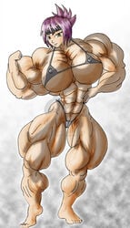 1girls abs biceps breasts extreme_muscles female female_only flex human micro_bikini mitarashi_anko muscle muscles muscular muscular_female naruto solo straight_hair vertigo66