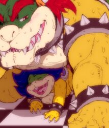 2boys anal bowser feral koopa koopaling koopalings ludwig_von_koopa male male_only mario_(series) multiple_boys nintendo yaoi zetsho