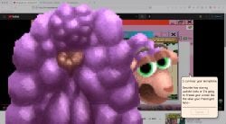 anus ass baaa balls bovid browser caprine desktop_assistant digital_creature firefox fungus fur genitals green_eyes hi_res joel_(vinesauce) looking_at_viewer male mammal monocerus mushroom open_mouth pink_balls pink_body pink_fur pink_nose pink_wool pixelated presenting presenting_hindquarters puffy_anus sheep solo speech_bubble text text_box threatening vinesauce vineshroom wool_(fur) youtube