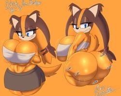 1girls anthro ass ass_clapping badger big_ass big_breasts blue_eyes bottomless breasts bubble_butt busty clapping_cheeks cleavage clothing crop_top cross_samax fat_ass female female_only huge_ass huge_breasts large_ass large_breasts motion_lines sega skirt solo sonic_(series) sonic_boom sonic_the_hedgehog_(series) sticks_the_badger thick_ass thick_thighs twerking wide_hips