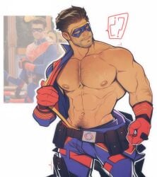 abs bara biceps big_chest big_pecs bulging_biceps captain_man cooper_barnes henry_danger holo_eden huge_chest huge_pecs male male_only mask muscles muscular muscular_male pecs pectorals ray_manchester shirtless_male