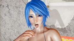 1girls 3d animated aqua_(kingdom_hearts) blowjob_gesture blue_eyes blue_hair female female_only honey_select horny kingdom_hearts looking_at_viewer pale-skinned_female public roseza saliva saliva_string sound steamy_breath suggestive tagme tongue tongue_out video