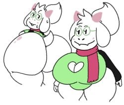 big_ass big_breasts big_butt big_thighs clothing deltarune female female_focus female_only glasses green_clothing green_glasses huge_ass huge_breasts huge_butt huge_thighs hyper hyper_ass hyper_breasts large_breasts large_thighs massive_ass massive_butt ralsei ralsei_with_white_fur red_scarf rule_63 scarf solo solo_female solo_focus tail theslashfive thick_thighs thighs