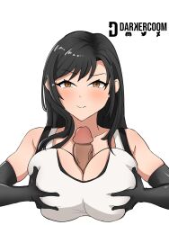 anime_style big_breasts black_hair blush blushing_at_viewer boobjob breasts bust busty character clothed_female clothed_sex clothing commission commission_art commissioner_upload dark-skinned_male darkercoom eyebrows eyelashes fanart female final_fantasy final_fantasy_vii gloves groping groping_breast groping_breasts groping_self horny large_breasts large_penis looking_at_viewer looking_pleasured male orange_eyes paizuri penis smiling smiling_at_viewer tifa_lockhart titjob uncensored