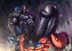 abs biceps censored energy_camdy excessive_cum gay heavily_censored hyper hyper_balls hyper_genitalia hyper_penis hyper_testicles male male_focus male_only marvel muscular muscular_arms muscular_ass muscular_back muscular_legs muscular_male muscular_thighs nipples pecs spider-man spider-man_(series) veiny_penis venom_(marvel) yaoi