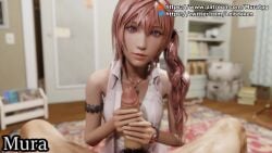 3d animated blender blue_eyes cum cumshot cute eye_contact female final_fantasy final_fantasy_xiii handjob imminent_cumshot imminent_oral mura_tpg no_sound partial_male petite pink_hair pov serah_farron side_ponytail skinny tagme teenager two-handed_handjob video