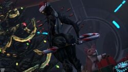 1girls ass christmas oberon_(warframe) planetmojo rule_63 solo solo_female tagme warframe