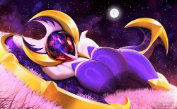 anthro female fur furry lunala night_sky pokemon pokemon_sm purple_body wings yiff