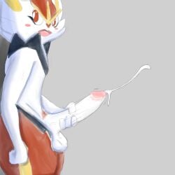 absurd_res anthro balls big_penis blush bodily_fluids bottomwear buckteeth cinderace clothed clothing cum cumshot ejaculation erection fur furry furry_only generation_8_pokemon genital_fluids genitals hi_res lagomorph long_penis looking_at_viewer male male_only mammal masturbation nintendo open_bottomwear open_clothing open_pants pants penile penile_masturbation penis pokémon_(species) pokemon pokemon_(species) pubes solo teeth twerpishimp video_games