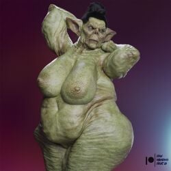 1girls 3d 3d_(artwork) belly big_belly big_breasts black_hair chubby chubby_female daz3d daz_3d daz_studio female female_only goblin goblin_female green_skin hag hybrid looking_at_viewer lowhangingfruit3d_(artist) mature_female nude old older_female orc orc_female oszia_(lhf3d) overweight overweight_female plain_background pointy_ears sagging_breasts solo thick_ass thick_thighs ugly ugly_female ugly_woman watermark wide_hips