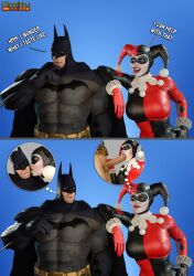 3d 3d_(artwork) batman batman:_arkham_knight batman_(series) batquinn big_breasts blender_(software) blowjob blowjob_face dc dc_comics fantasizing harley_quinn harley_quinn_(classic) harley_quinn_(injustice) injustice_2 large_breasts large_penis meme smitty34 tagme thought_bubble