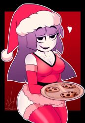 big_breasts cherrypix christmas christmas_outfit female female_only lila_(spooky_month) long_hair milf mother spooky_month sr_pelo tagme thighs