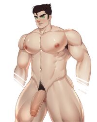 1boy avatar_legends big_cock big_penis bolin flaccid flaccid_penis green_eyes huge_cock human human_only kappibara looking_at_viewer male male_only muscles muscular muscular_male nickelodeon nude pubic_hair smooth_skin solo teen_boy the_legend_of_korra uncut veiny_penis