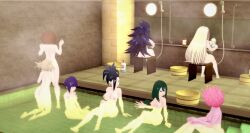 3d ass female female_only himiko_toga koikatsu kuuhakuo kyoka_jiro midnight_(my_hero_academia) mina_ashido momo_yaoyorozu mount_lady multiple_girls my_hero_academia nemuri_kayama ochako_uraraka public_bathing tsuyu_asui yuu_takeyama