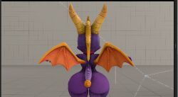 3d 3d_(artwork) anthro anthro_only ass big_ass dragon femboy furry furry_only gay male male_only scalie scalie_humanoid shinyagaia solo solo_focus solo_male spyro spyro_the_dragon t-pose thick_thighs wide_hips