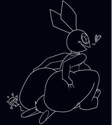 anthro ass big_ass death_by_snoo_snoo facesitting hands_on_ass heart looking_back mr_rottson rabbit rabbit_ears vib-ribbon vibri