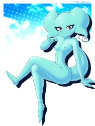 alien ass big_ears blue_body earthbound earthbound_(series) giegue red_eyes redbenjamin small_breasts smile