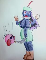 cut_clothes f.m. female_pubic_hair kirby kirby_(series) large_breasts primid purple_hair questionable_consent rule_63 super_smash_bros.